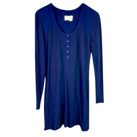 $118 Anthropologie Thermal Chemise / Dress XSmall 0 2 Navy Blue Comfy Soft Modal - Picture 9 of 16